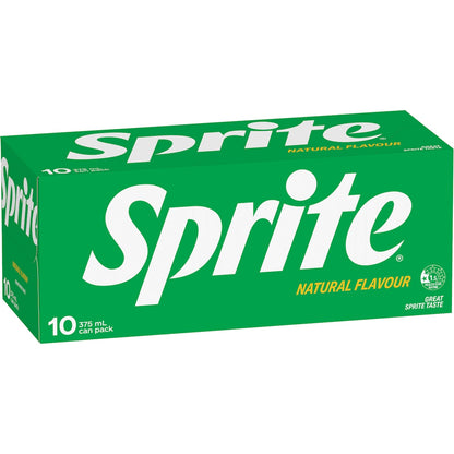 Sprite Lemonade Soft Drink Cans 375ml X 10 Pack