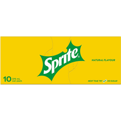 Sprite Lemonade Soft Drink Multipack Cans 375ml x10 Pack