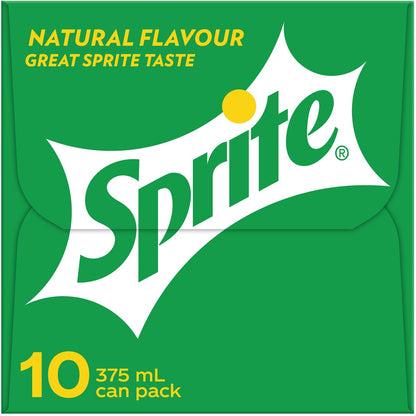 Sprite Lemonade Soft Drink Multipack Cans 375ml x10 Pack