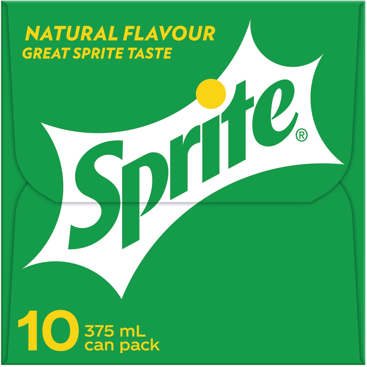 Sprite Lemonade Soft Drink Cans 375ml X 10 Pack