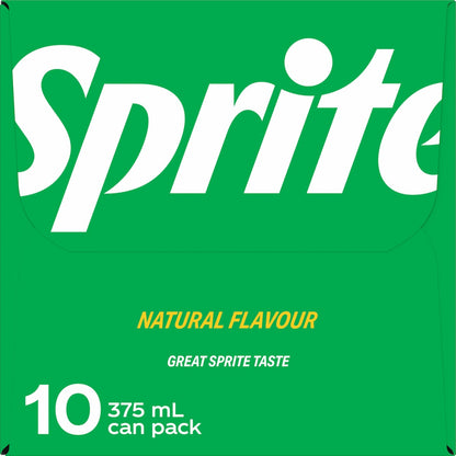 Sprite Lemonade Soft Drink Cans 375ml X 10 Pack