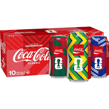 Coca-cola Classic Soft Drink Cans 375ml X 10 Pack