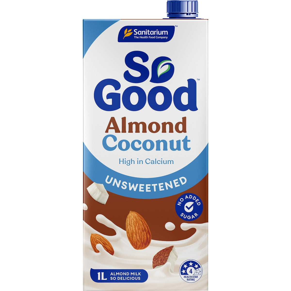 Sanitarium So Good Unsweetened Almond Coconut Long Life Milk Uht 1l