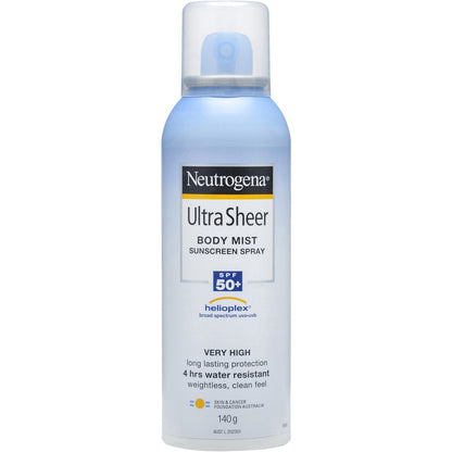 Neutrogena Ultra Sheer Body Mist Spf 50 Sunscreen 140g