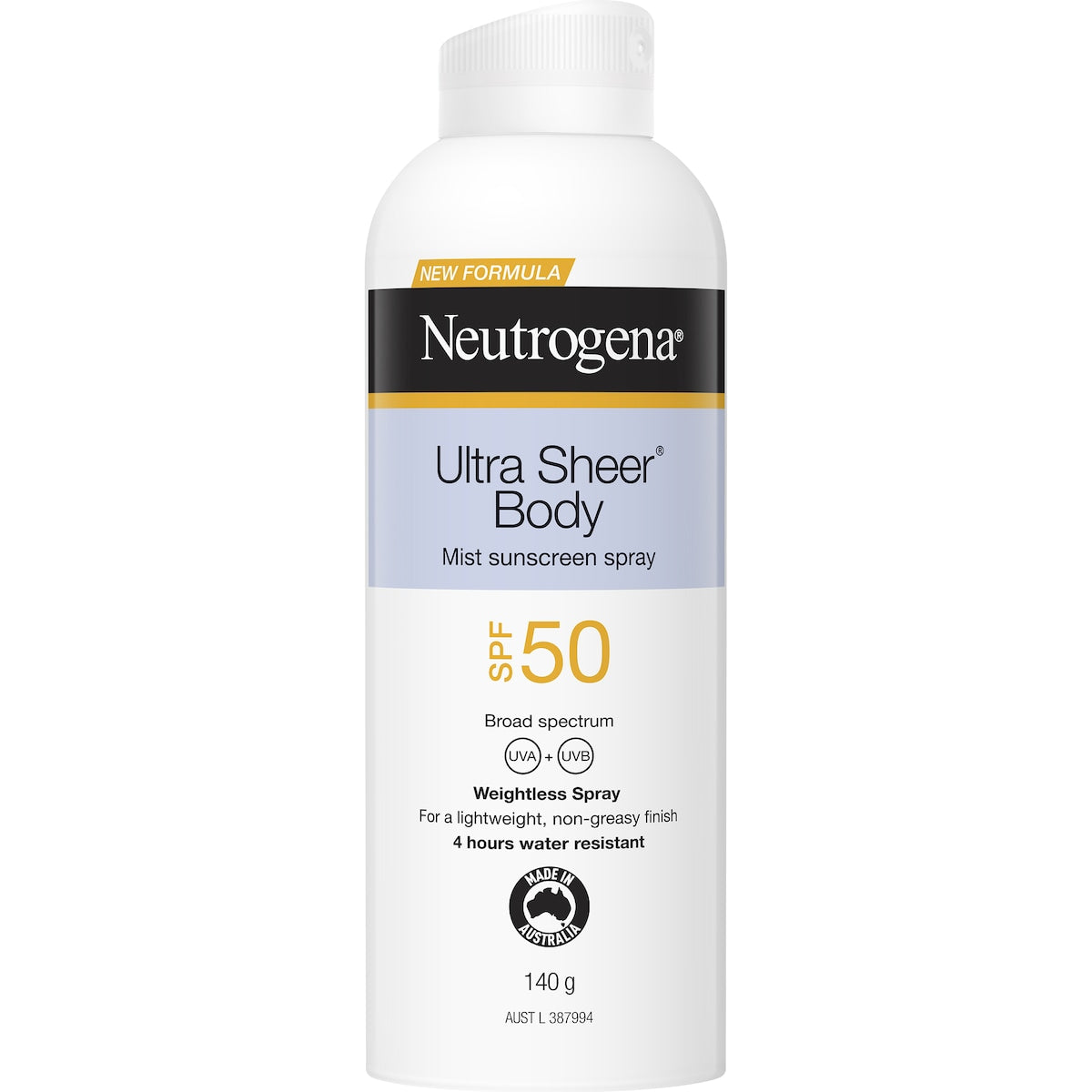 Neutrogena Ultra Sheer Body Mist Spf 50 Sunscreen 140g