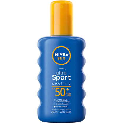 Nivea Spf 50+ Sun Ultra Sport Cooling Sunscreen Spray 200ml
