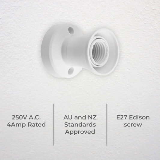 Deta E27 Batten Holder - 82 x 66 x 66mm