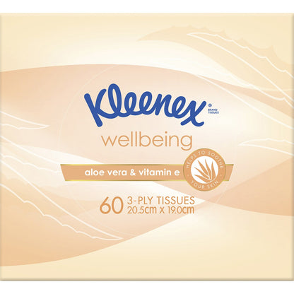 Kleenex Aloe Vera & Vitamin E 3 Ply Facial Tissues Cube 60 pack