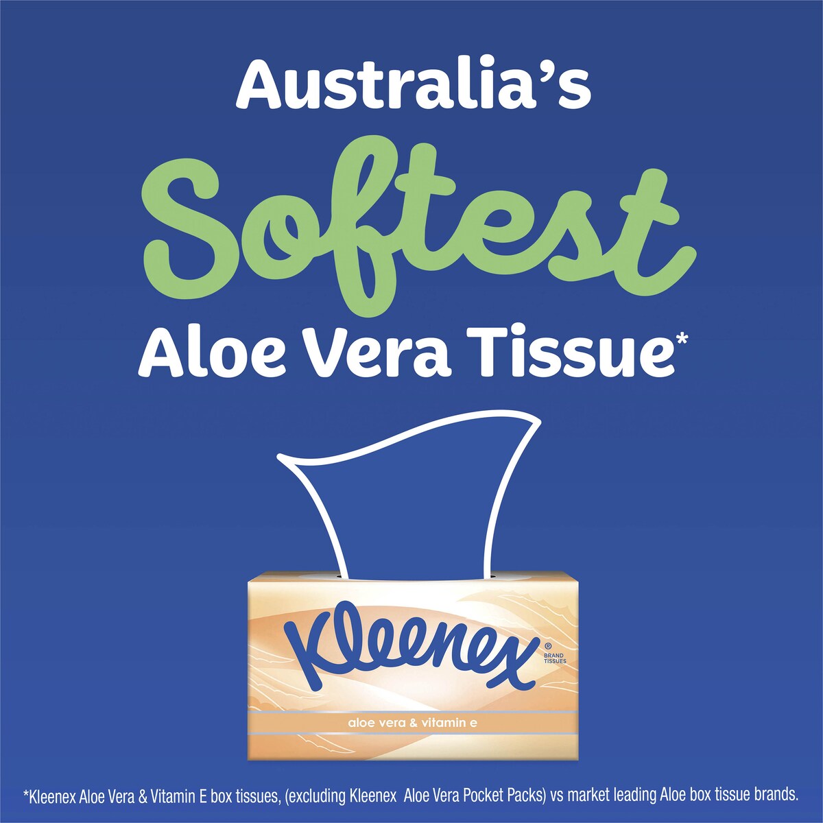 Kleenex Aloe Vera & Vitamin E 3 Ply Facial Tissues Cube 60 pack