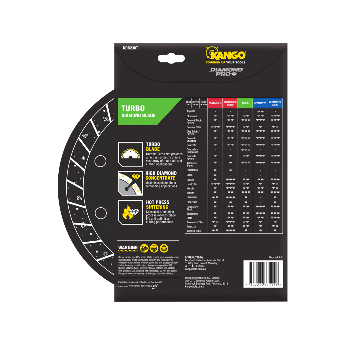 Kango Turbo Diamond Saw Blade - 230mm - Ultra Thin - Fast Cutting