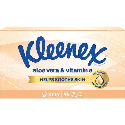 Kleenex Aloe Vera & Vitamin E 3 Ply Facial Tissues 95 Pack