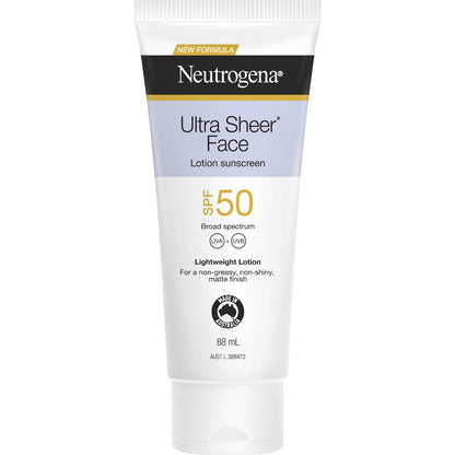 Neutrogena Spf 50 Ultra Sheer Face Sunscreen Lotion 88ml