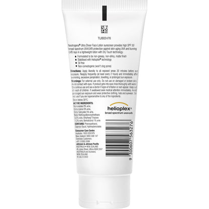 Neutrogena Spf 50 Ultra Sheer Face Sunscreen Lotion 88ml