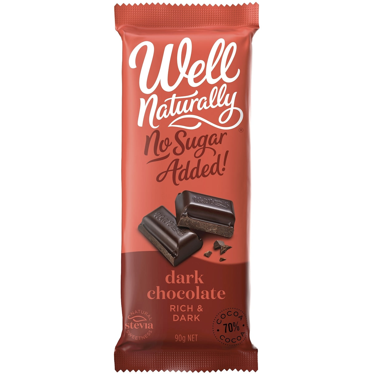 Well Naturally Bar Sugar Free Dark 90g