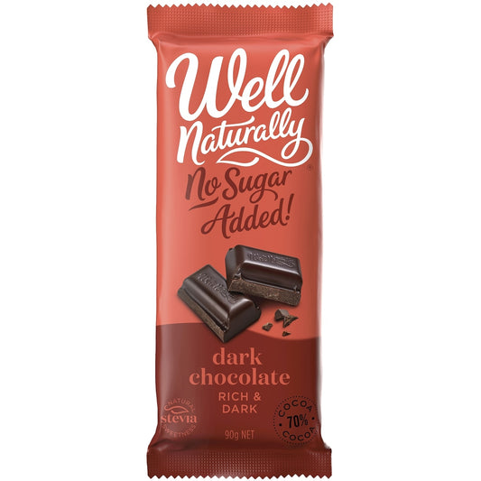 Well Naturally Bar Sugar Free Dark 90g