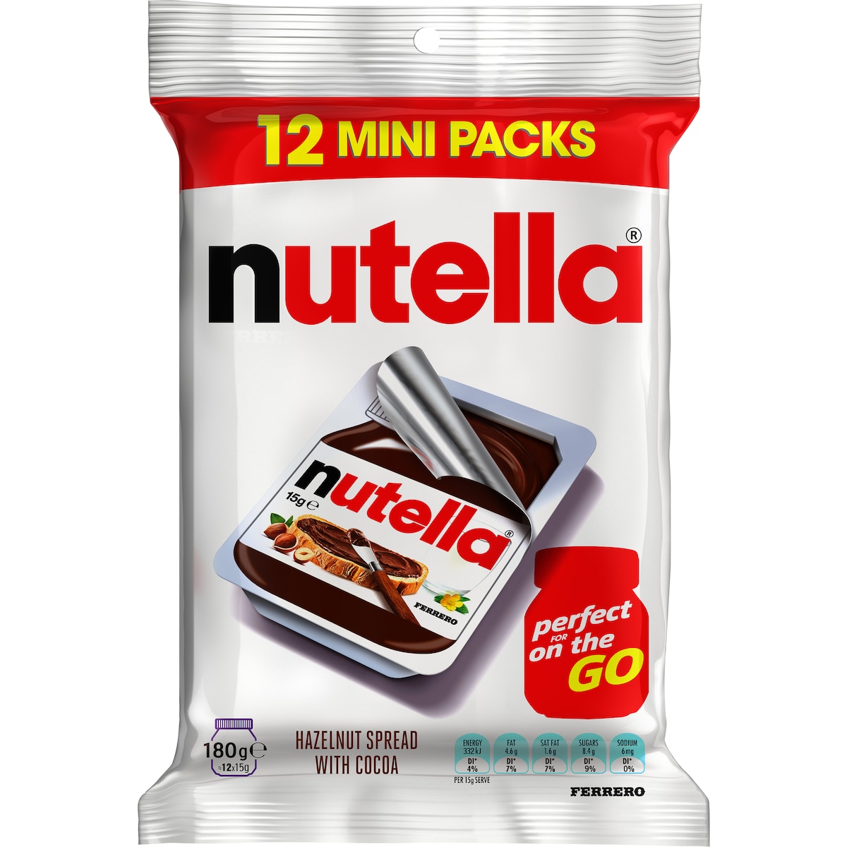 Nutella Hazelnut Chocolate Spread 15g X 12 Pack