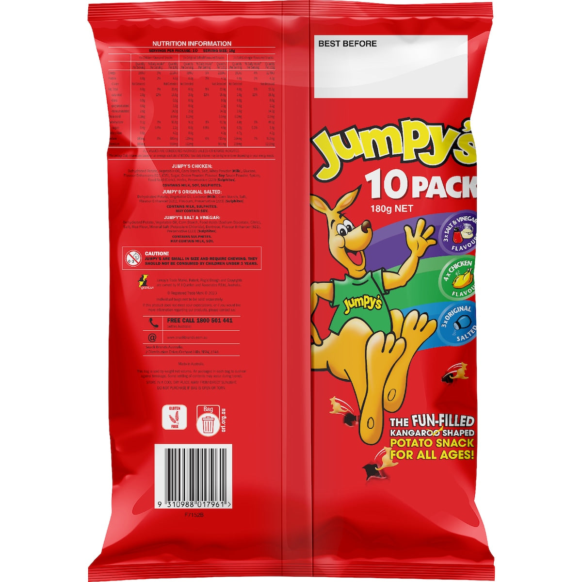 Jumpys Variety Potato Chips 10 Pack