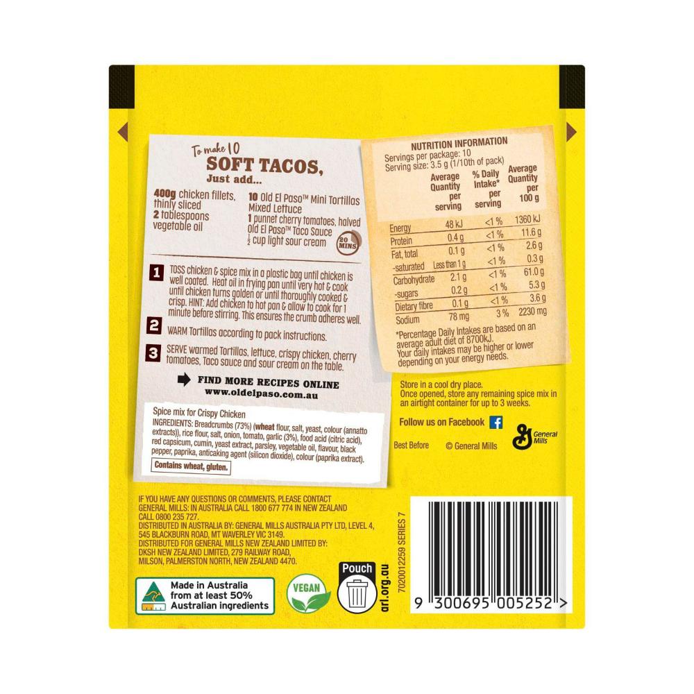 Old El Paso Soft Tacos Crispy Chicken Spice Mix Mexican Style - 35g
