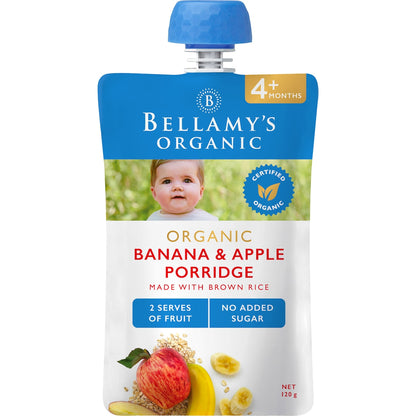 Bellamys Organic Banana & Apple Porridge 4 Months 120g