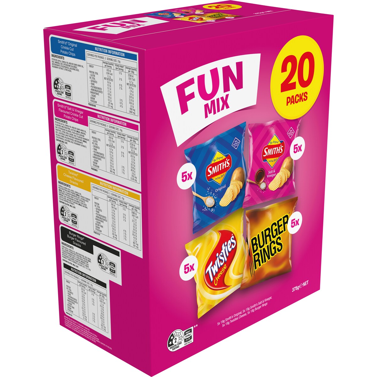Smiths Potato Chips Fun Mix Multipack Variety 20 Pack
