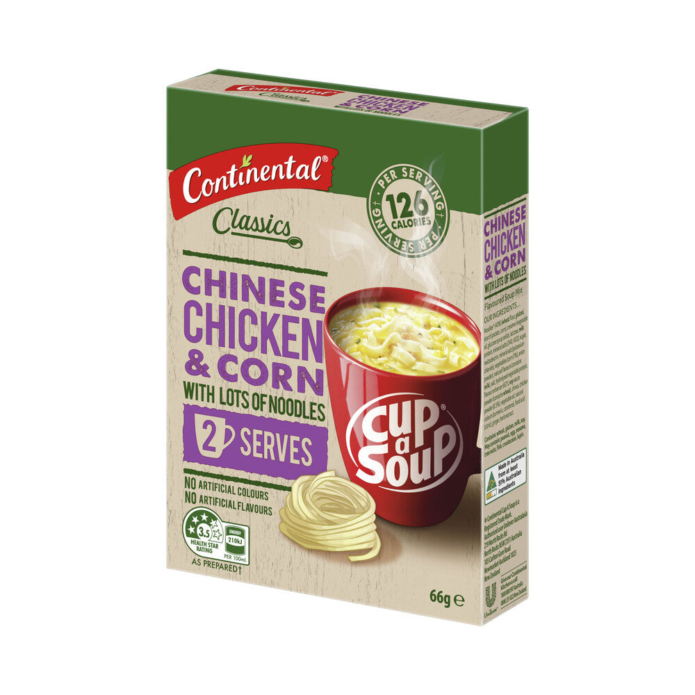 Continental Cup A Soup Chinese Chicken & Corn With Lots Of Noodles Serves 2 - 66g