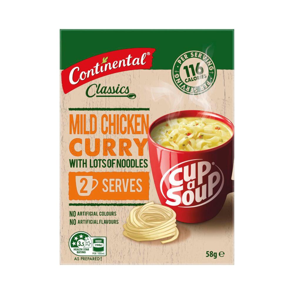 Continental Cup A Soup Mild Chicken Curry Wth Lots Of Noodles Serves 2 - 58g