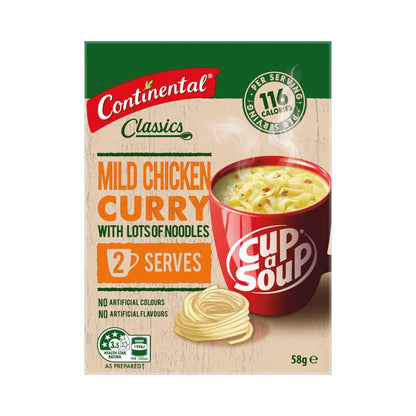 Continental Cup A Soup Mild Chicken Curry Wth Lots Of Noodles Serves 2 - 58g