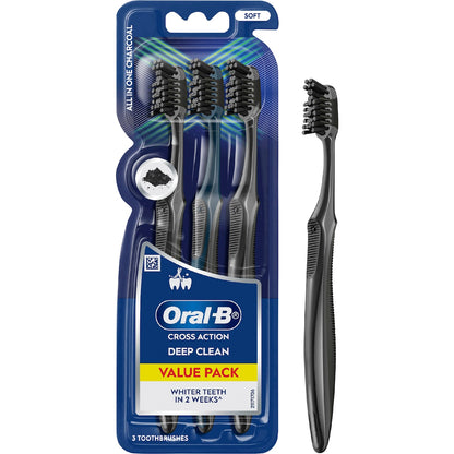 Oral-b Cross Action Charcoal Manual Toothbrush 3 Pack