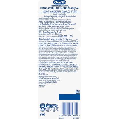 Oral-b Cross Action Charcoal Manual Toothbrush 3 Pack