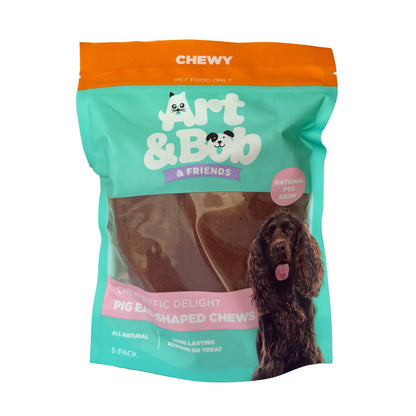 Art Bob Pig Ear Chews Adult Dog Treats - 5 Pack - 60 x 226mm