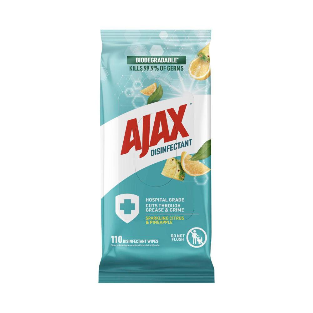 Ajax Wipes Citrus & Pineapple Hospital Grade Disinfectant Multipurpose - 110 pack