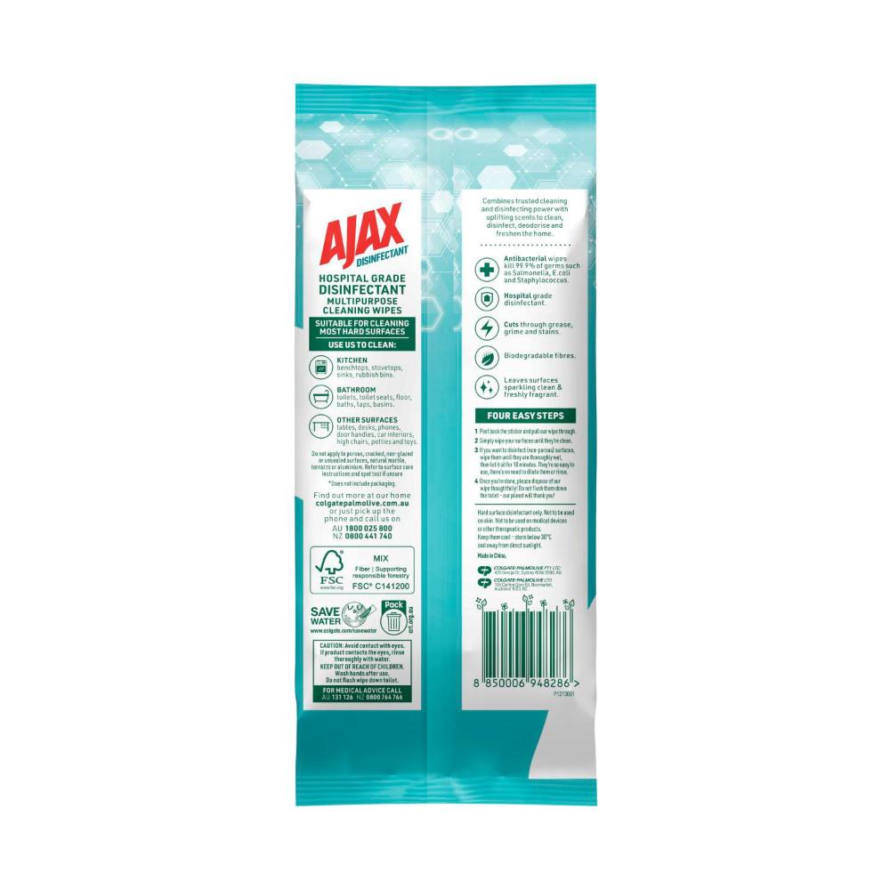Ajax Wipes Citrus & Pineapple Hospital Grade Disinfectant Multipurpose - 110 pack