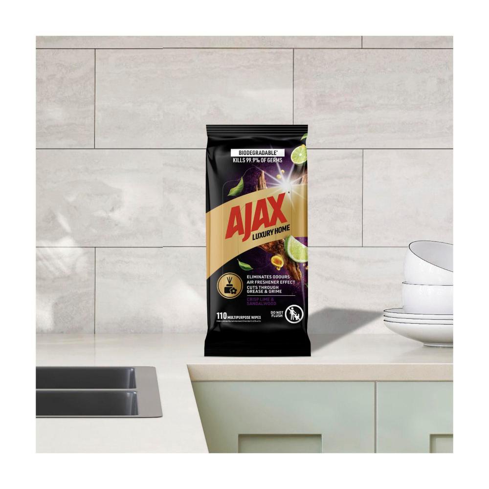 Ajax Wipes Lime & Sandalwood Luxury Home Multipurpose - 110 pack
