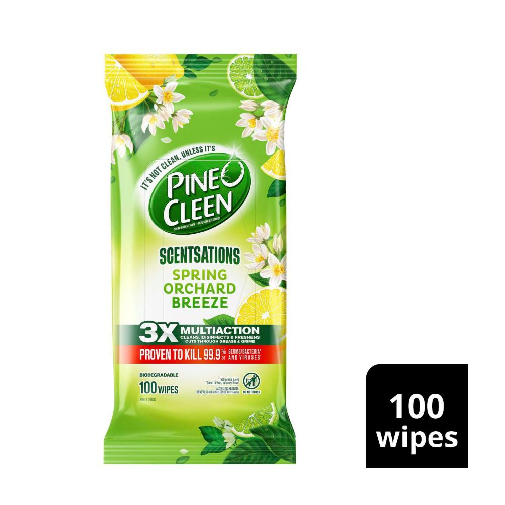 Pine O Cleen Scentsations Spring Orchard Breeze Wipes - 100 Pack