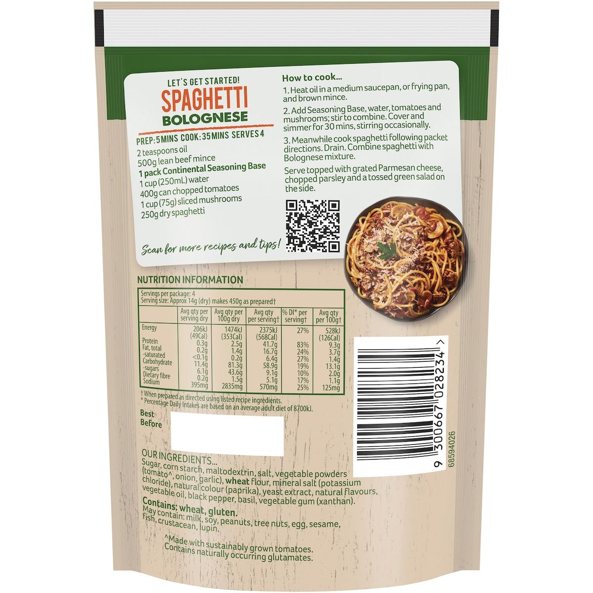 Continental Classics Recipe Base Spaghetti Bolognese 50g