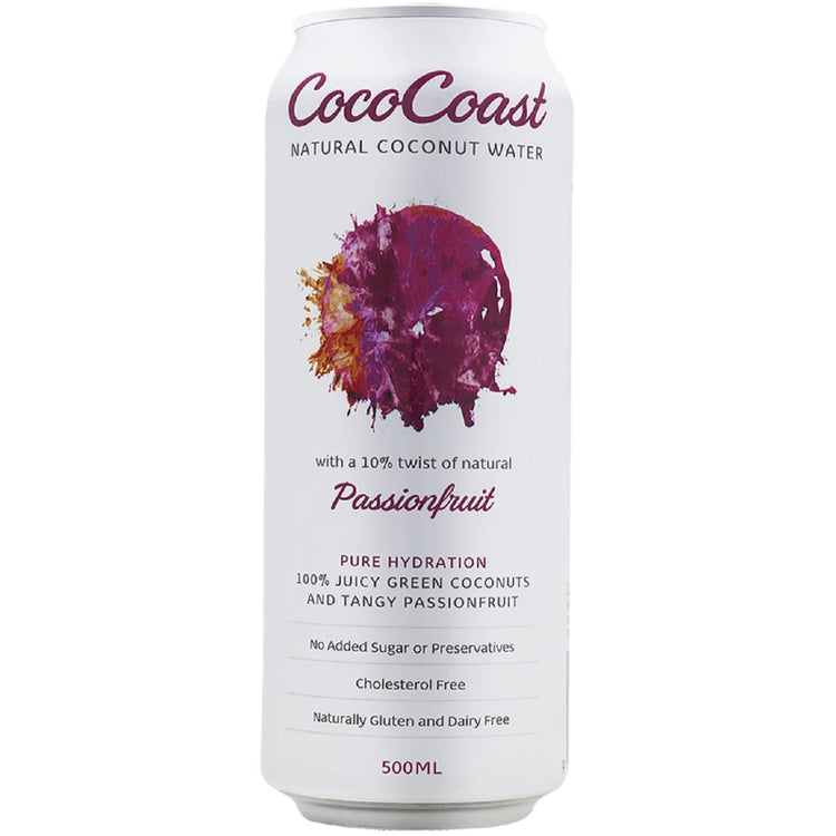 Cococoast Natural Coconut Water Passionfruit 500mL