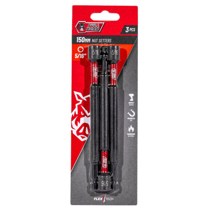 Full Boar Magnetic Impact Nut Setters - 5/16" x 150mm - 3 Pack
