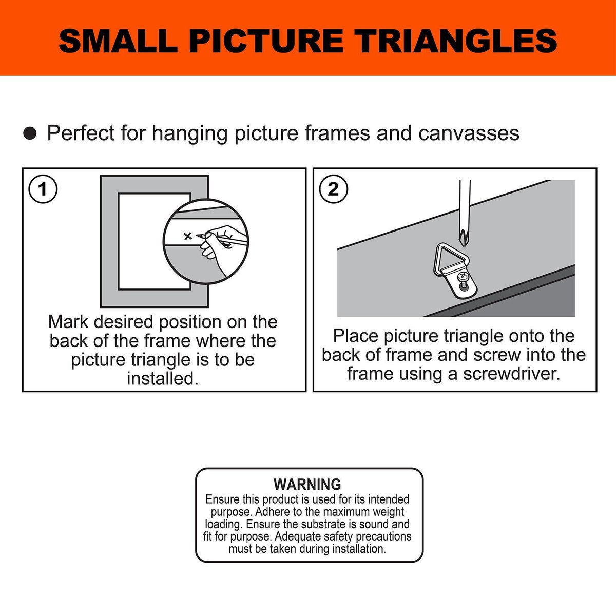 Everhang 6kg Brass Plated Picture Hanging Triangle D Ring 4 Pack