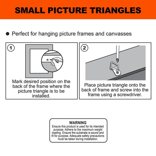 Everhang 6kg Brass Plated Picture Hanging Triangle D Ring 4 Pack