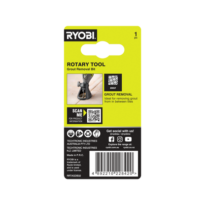 Ryobi Rotary Tool Grout Removal Bit - 3.2mm