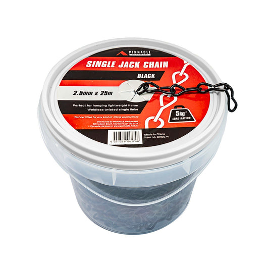 Pinnacle Black Single Jack Chain - 2.5mm x 25m
