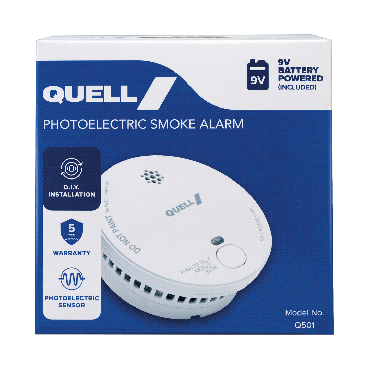 Quell Q501 Photoelectric Smoke Alarm - 9V - Trade Box