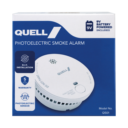 Quell Q501 Photoelectric Smoke Alarm - 9V - Trade Box