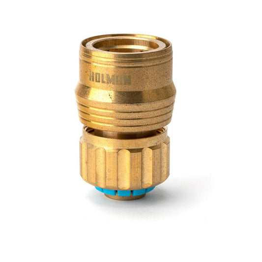 Holman Brass Hose Connector 18mm Solid Brass Grip Lock Durable