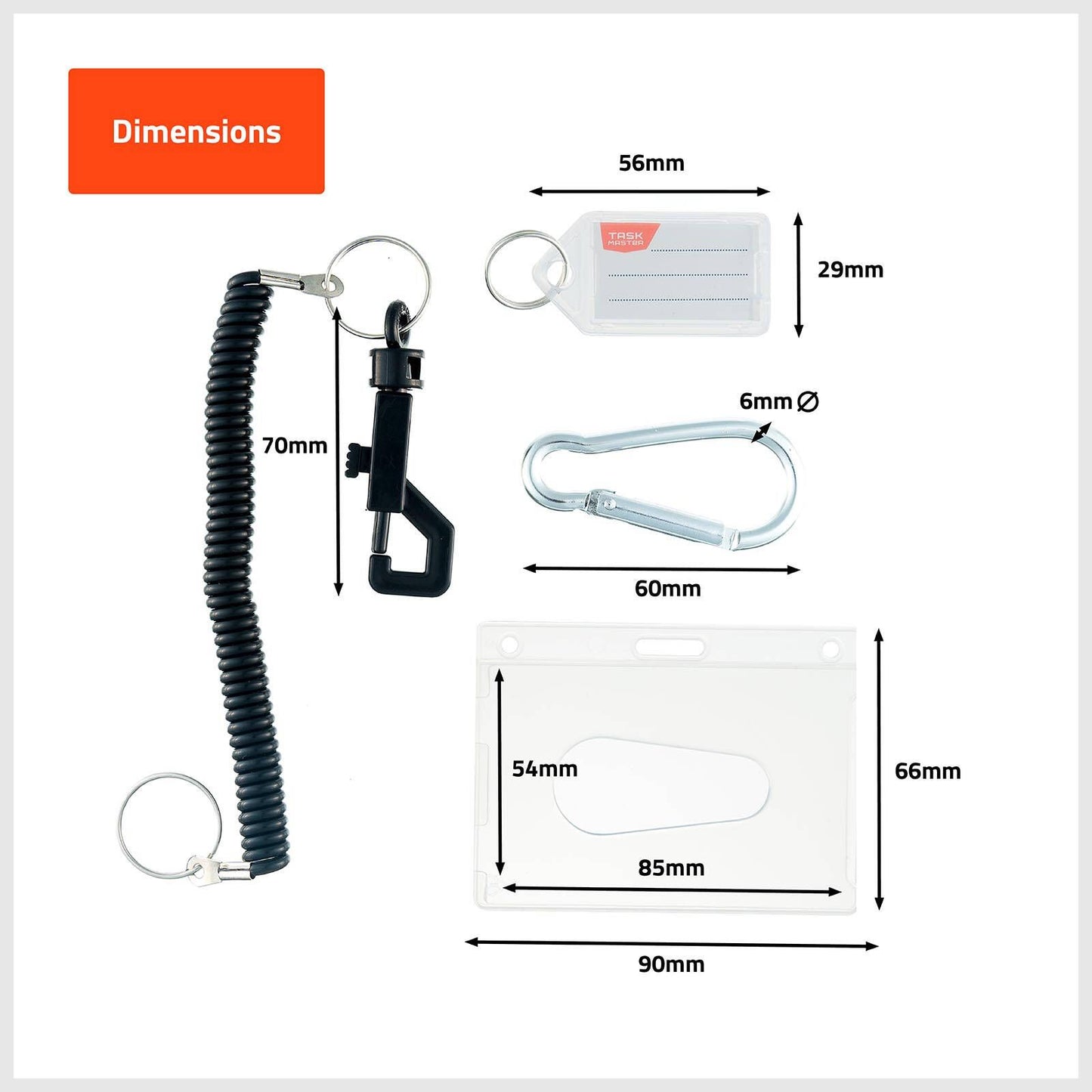Taskmaster Black ID Kit - 90 x 66mm - 4 Piece