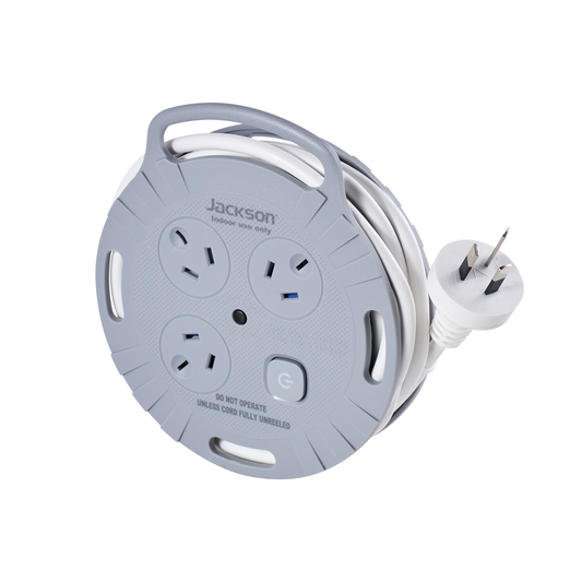 Jackson Home Rugged 3m 3 Outlet Cable Reel
