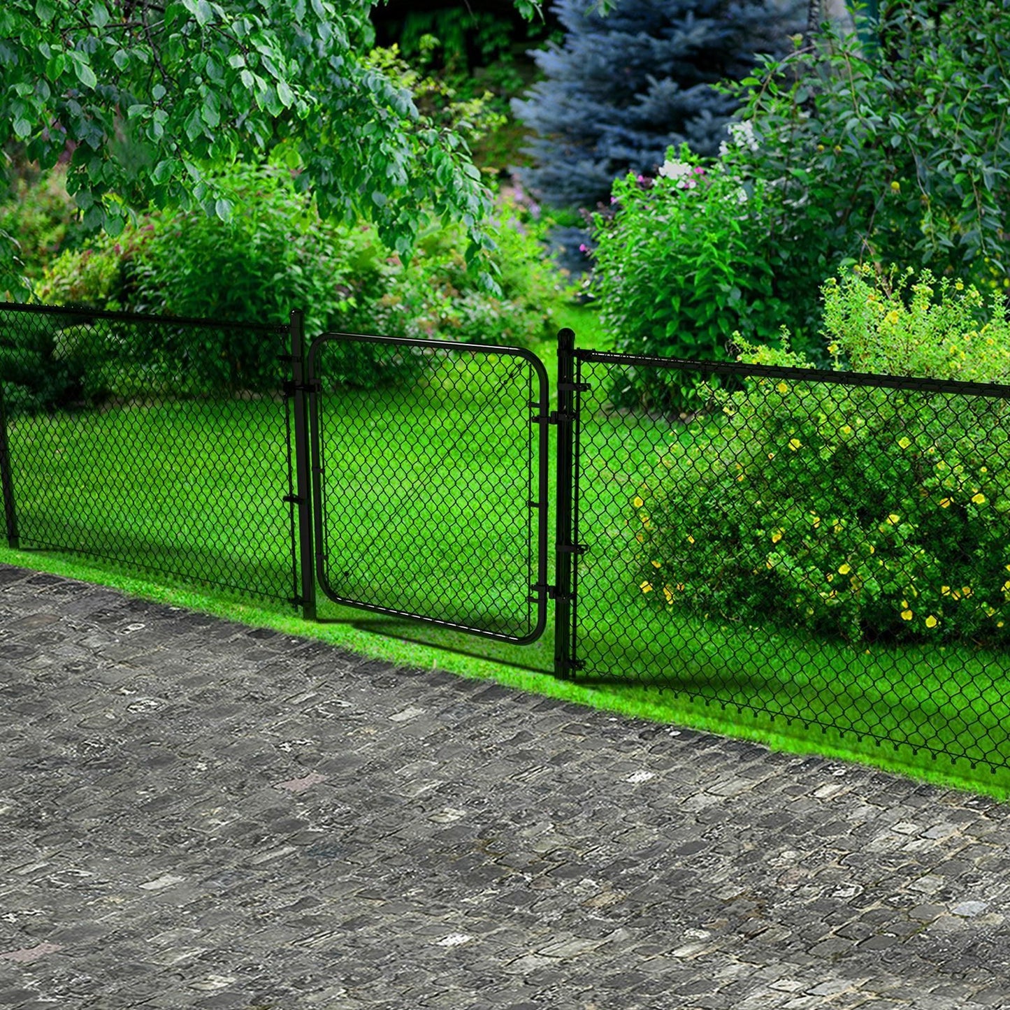 Peak Chain Link Fencing Line Post Cap - 38mm - Black