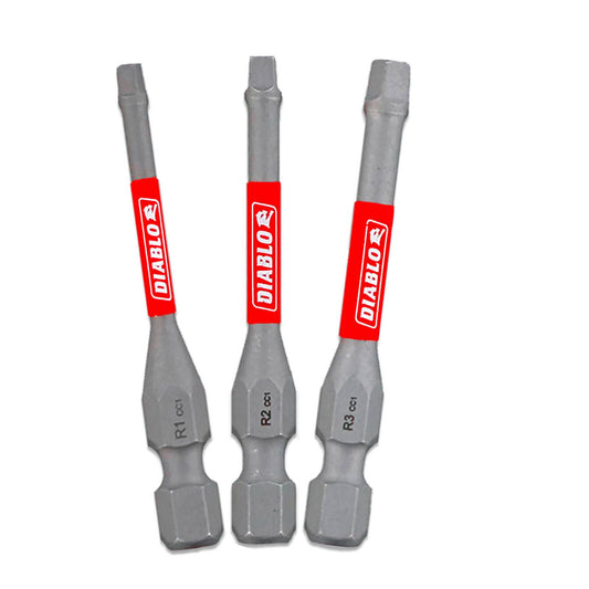 Diablo Square Variety Power Screw Driver Bits 51mm 3 Pack