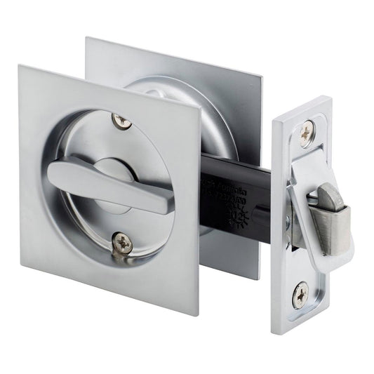 Gainsborough Sliding Cavity Door Set - 90mm - Satin Chrome - Privacy