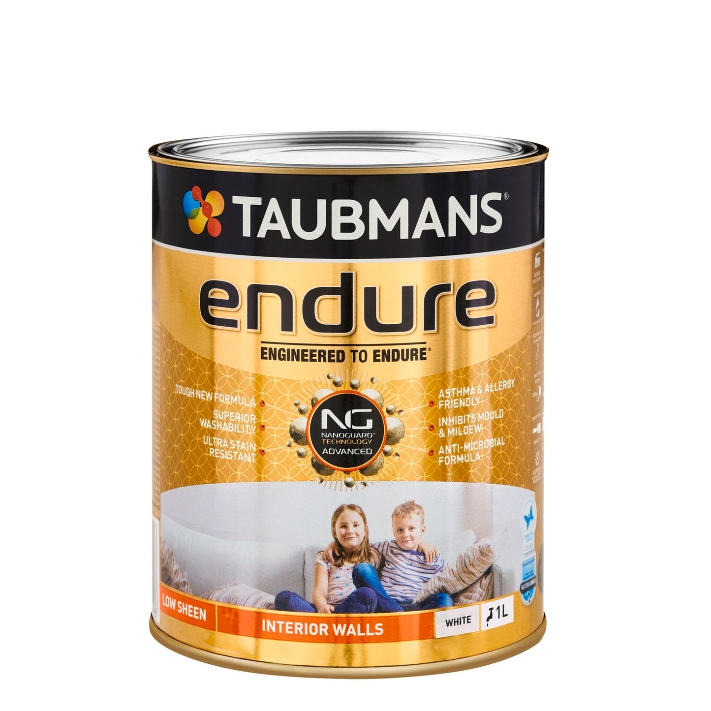 Taubmans Low Sheen Endure Interior Walls Paint - 1L - White